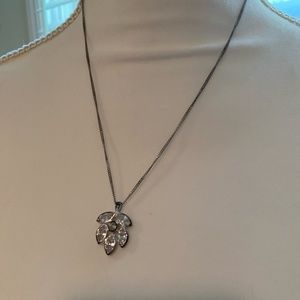 Talbots Sterling Sliver Necklace with Fake Diamonds NWT